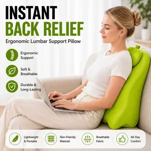 【Mother's Day Gift】Fansace Ergonomic Lumbar Support Pillow, Ergonomic Multi-Functional Memory Foam Wedge Couch Pillow, Back Support Headboard Pillow for Adults