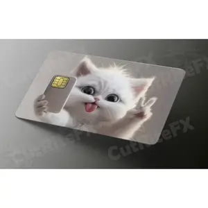 Selfie Cat V-Sign Credit Card Skin - Cute Feline Phone Pose