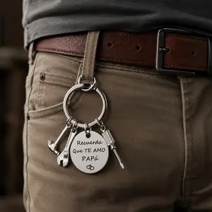 【Deals For You Days】Stainless Steel Tool Keychain Best Father's Day Gift 2026! "Recuerda Que Te Amo Papa" Durable Hammer, Wrench & Screwdriver Design | Trendy Men's Fashion Car Key Accessory