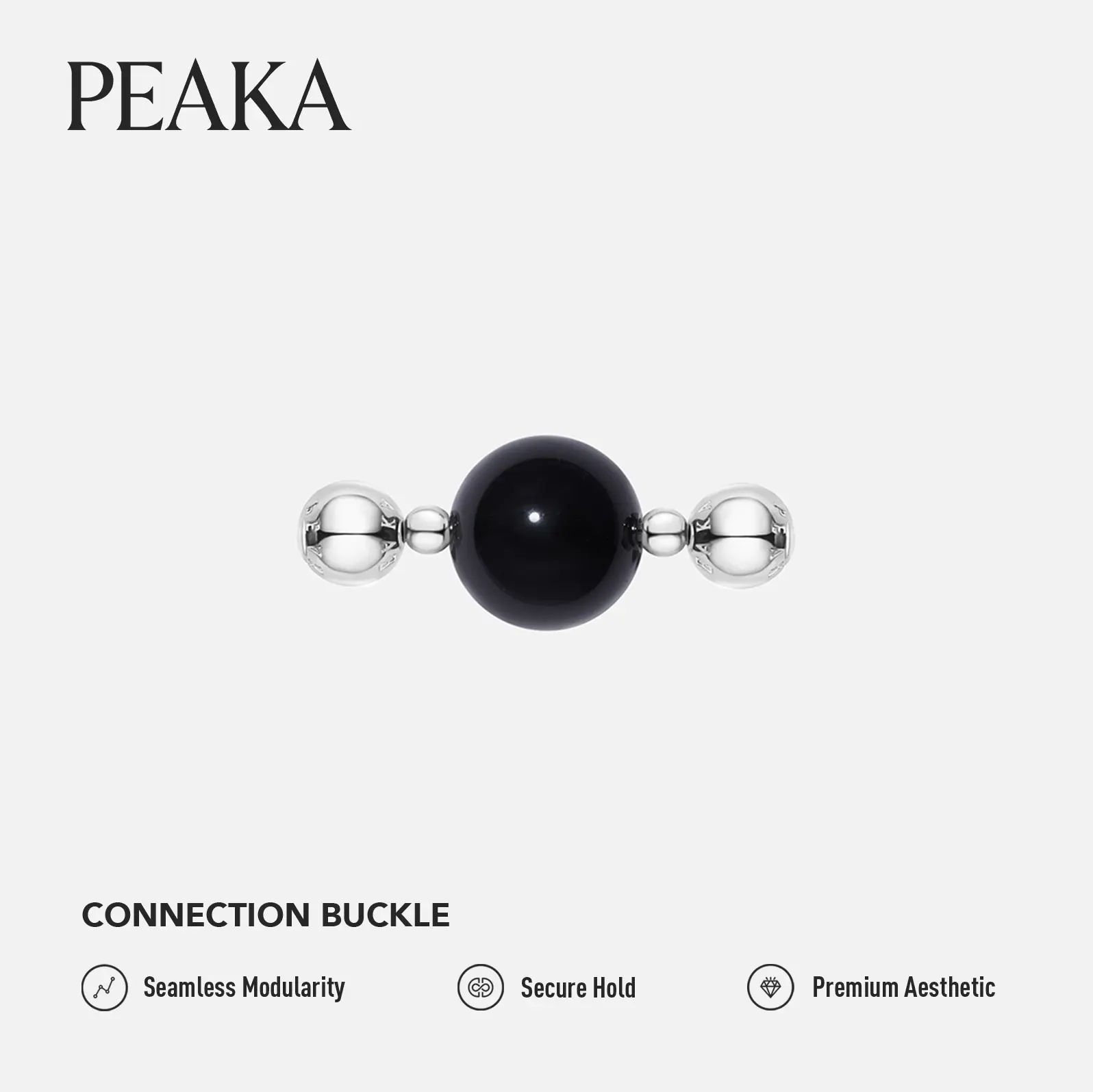 Peaka Obsidian Charm Pendant for Women, Magnetic Clasp Jewelry