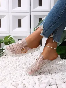 Lazy Person Must-Have Square Buckle Half Slipper, Durable Shoe Face Easy Clean, One-Step Design Super Convenient, Non-Slip Flat Sole Comfortable