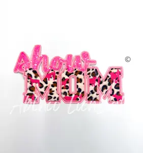 Show Mom Cheetah Print Sequin Patch - Large