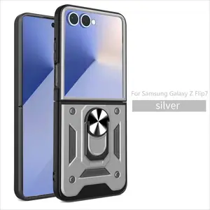 Case for Samsung Galaxy Z Flip7 Slide Camera Protect Stand Phone Shell Funda for Galaxy Z Flip6 Flip5 Cover