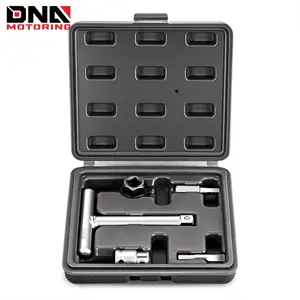 DNA MOTORING 5-Pcs Automotive Engine Oil Pan Drain Plug Disassembly Set - 1/4" & 3/8" Oil Service kit for Plastic Oil Drain Screws, Cr-V