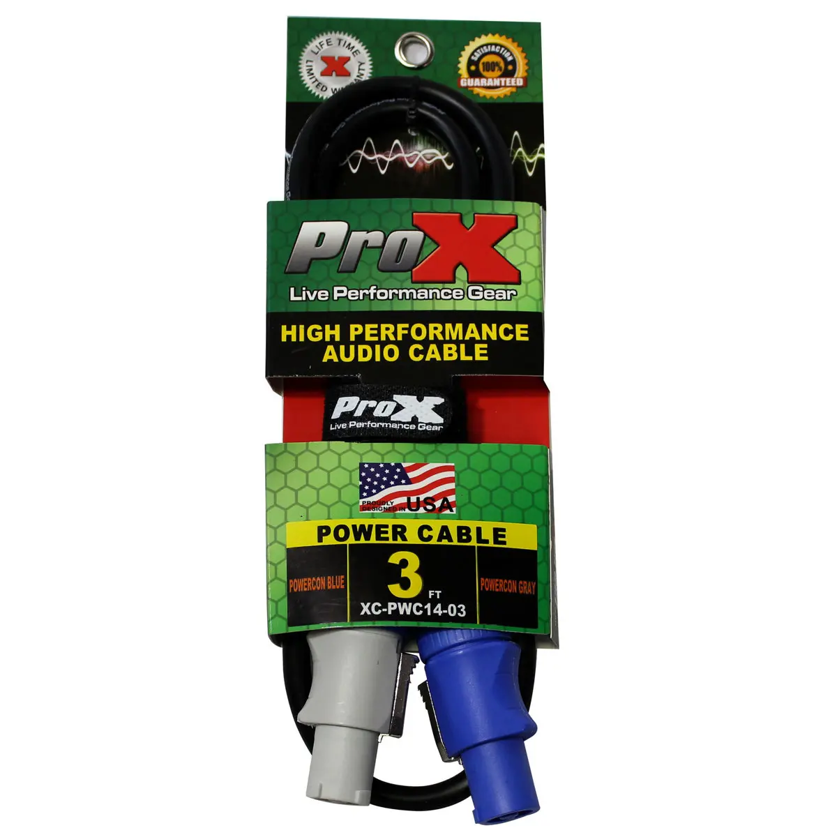 ProX XC-PWC14-03 3' 14 AWG PowerCon Out to PowerCon Link High Performance Power Cable