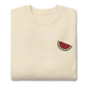 Watermelon Embroidered Sweatshirt | Free Palestine Protest Sweater | Sustainable Premium Sweatshirt | Multiple Colors | Unisex For Him & Her