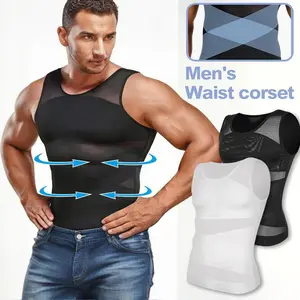 1/2Pack Mens Body Shaper Shirt Tummy Control Compression Body Trainer Shapewear Tank Top Underwear