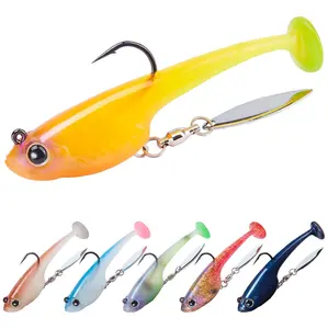 TRUSCEND Pre-Rigged Tadpole Soft Fishing Lures Set with Under Spinner Ultra-Sharp Hooks 3D Lifelike Eyes for Bass Trout Walleye Crappie Fishing Equipment - Fishinglure tiktokshopspringglowup