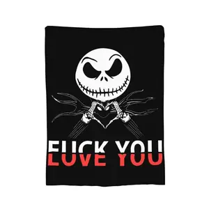 Nightmare Before Christmas Anime Blanket 3D Printed Flannel Throw Blanket Lightweight Warm Blankets Living Room Sofa Bedding-60"x50"