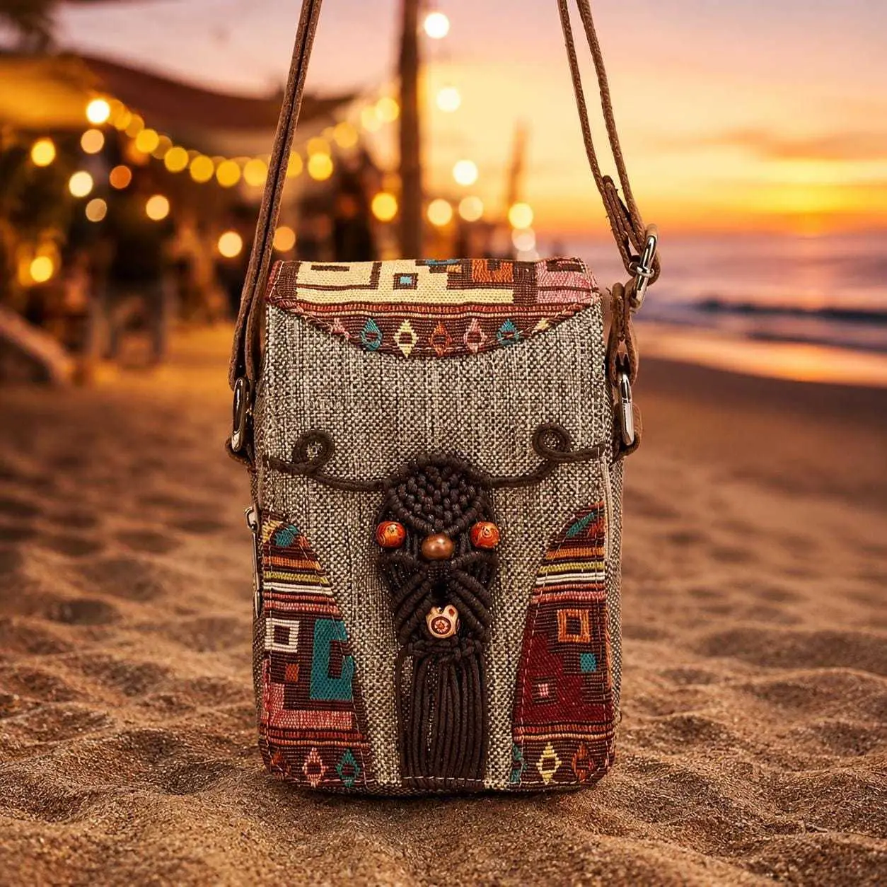 Boho Phone Bag: Multi-Compartment Crossbody Organizer