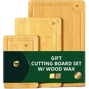 en  Boards for Kitchen Meal Prep & Serving -   Serving Board Set with Deep Juice  Side Handles - Charcuterie & Chopping Butcher Block for Meat