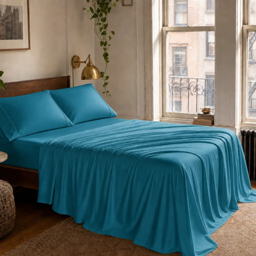 Bamboo Bed Sheet Sets - 4/6-Piece Extra Deep Pocket Bedding with Pillowcases, Ultra-Soft, Wrinkle-Free, Breathable, Cooling Effect Hotel Luxury Linens for Adults, Bedding Sheet Set