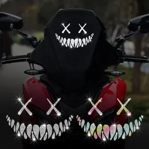 Cartoon Devil Smile Pattern Car Sticker, Waterproof Self Adhesive Decor Paper, Decor Sticker for Motorcycle Fuel Tank, Side Panels, Front Fairing, Car Windows, Automotive Decals