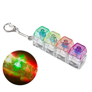 Keyboard Fidget Toy for Adults Fidget Keyboard Clicker Toys with LED Lights Keychain Stress Relief Fidget Gifts for Anxiety Decompression