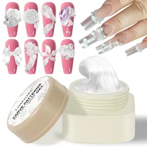 3D Carved Nail Art Gel, 1 Count Non-stick Engraving Hard Extension Soaking Gel, Nail Art Kit for Salon Nail Art Home DIY