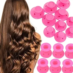 10pcs Mushroom Hair Curlers Soft Gentle Hair Care Rollers Non-Slip Silicone Wave Formers for Easy DIY Styling Curling Tools