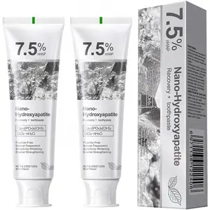 Nano Hydroxyapatite Toothpaste 7.5% nHAP 4.23 oz Enamel Strengthening Fluoride Free Natural Peppermint for Sensitive Teeth Oral Whitening Toothbrush Cleaner Bath