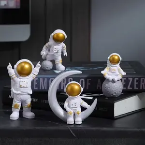4-Piece Space Theme Desktop Decor Set, Perfect for Aviation Enthusiasts & Party Settings, Ideal for Home Living Room TV Stand Decoration