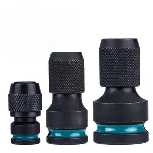 Impact to 1/4 Hex Converter, 1/2 3/8 1/4-INCH Drive Female to 1/4-Inch Hex Adapter, Impact Wrench Adapters for Ratchet Wrench Drivers, Impact Bit Holders, Quick-Change Chuck, Cr-Mo Steel