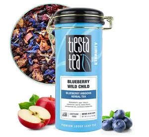 Tiesta Tea Blueberry Wild Child, Loose Leaf, Blueberry Hibiscus Herbal Tea, Premium Non-Caffeinated Blend, Make Hot or Iced, Brews Up to 50 Cups, 5.5 Ounce Refillable Tin