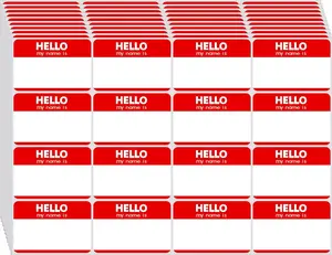 480 Pcs Name Tags Sticker Red, 3" x 2" Blank Hello My Name is Name Tag Stickers to Write On, Adhesive Hi My Name is Name Stickers, Name Labels for School,Classroom,Office,Party