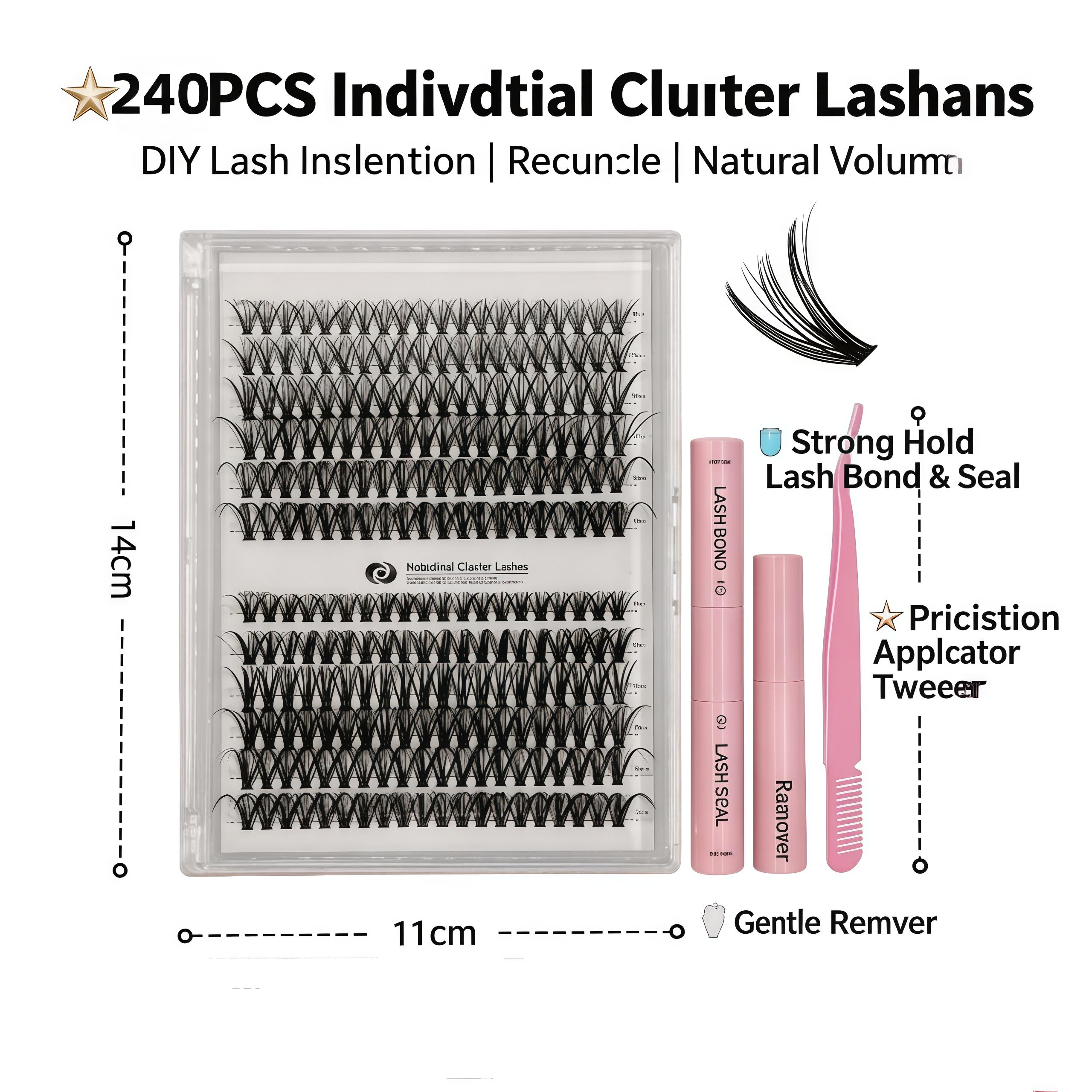 【240Pcs】Lash Extension Kit 30D+40D Lash Clusters Kit Lash Bond and Seal Waterproof Individual Lashes Kit DIY Lash Extension Kit Lash Tweezers Eyelash Extension Kit 【240Pcs】Lash Extension Kit 30D+40D Lash Clusters Kit Lash Bond and Seal Waterproof Individual Lashes Kit DIY Lash Extension Kit Lash Tweezers Eyelash Extension Kit