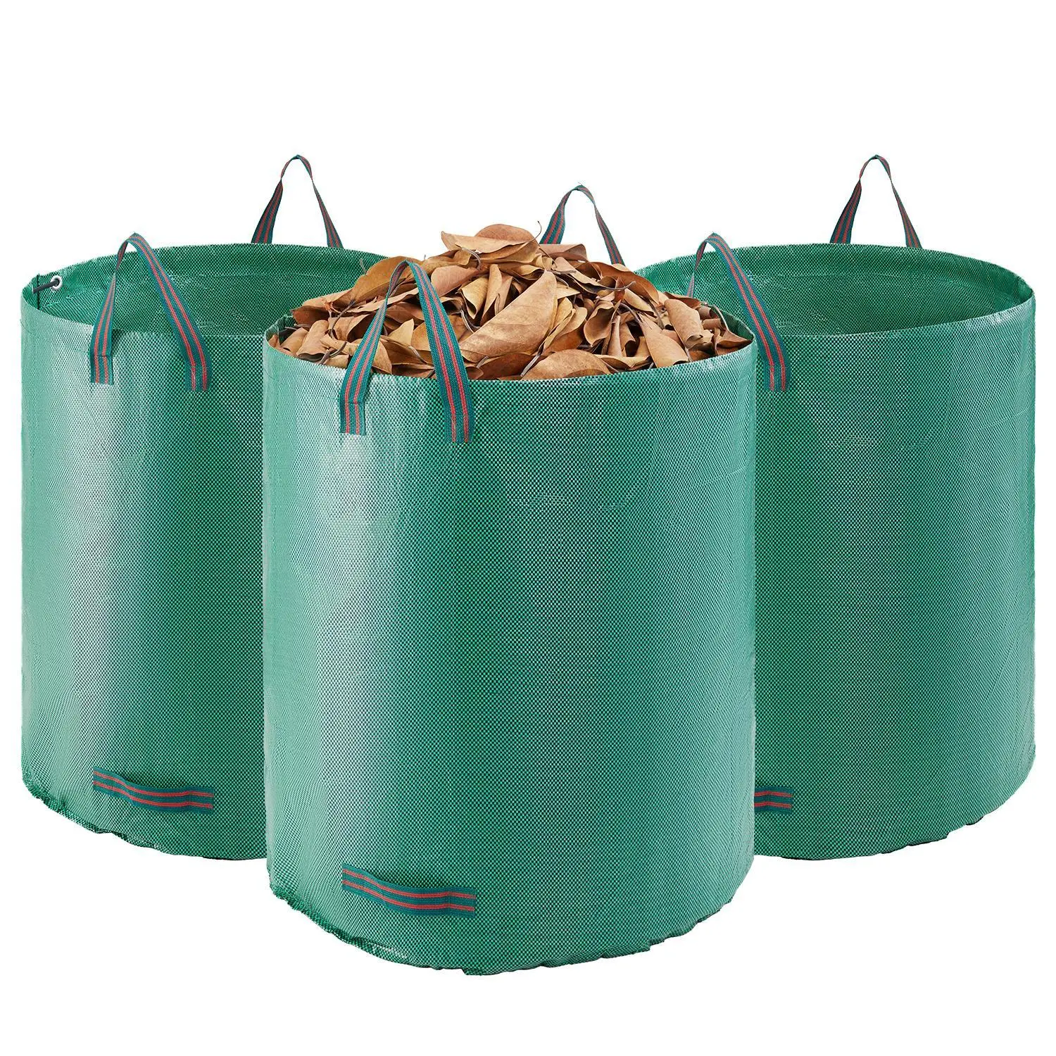 【SummerFinds】VEVOR 3-Pack 72 Gallon Reusable Yard Waste Bag,  , Large Lawn Garden Bags, Heavy Duty Collapsible Garden Leaf Trash Container, Stand-Up Grass Clipping Bin, with Reinforcement Ring and Handles, 26.4x30 in