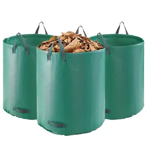 VEVOR 3-Pack 72 Gallon Reusable Yard Waste Bag,  , Large Lawn Garden Bags, Heavy Duty Collapsible Garden Leaf Trash Container, Stand-Up Grass Clipping Bin, with Reinforcement Ring and Handles, 26.4x30 in#BacktoSchool