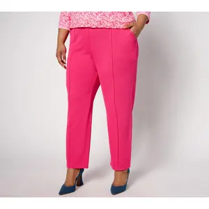 Isaac Mizrahi Live! Petite Pebble Knit Ankle Pants w/ Front Pintuck