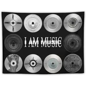 I Am Music Fashion Themed Tapestry, Carti Die Lit Album Aesthetic Wall Hanging Decor for Bedroom, Dorm, and Classroom Decoration Cotton Decorative Lightweight Linen Water Proof