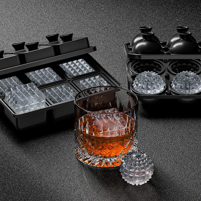 Elevate Your Drinks with Stunning Sphere and Square Ice Cubes, Perfect for Any Beverage, Enhance Your Drinking Experience, Ice Ball Molds, Spherical Ice Cubes, Ice Ball Trays, Ice Ball Maker, Home Bar Accessories