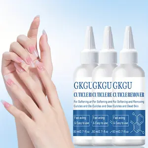 1/3pcs GKGU 80ml Cuticle Remover Gel with Cuticle Pusher, Manicure Pedicure Remover - Moisturizing Softener for Dry Cuticles, Gentle Exfoliator for Manicure Prep, Hypoallergenic Nail Care Cream for All Light Beige Types, Nail Care, Sleek Bottle Design