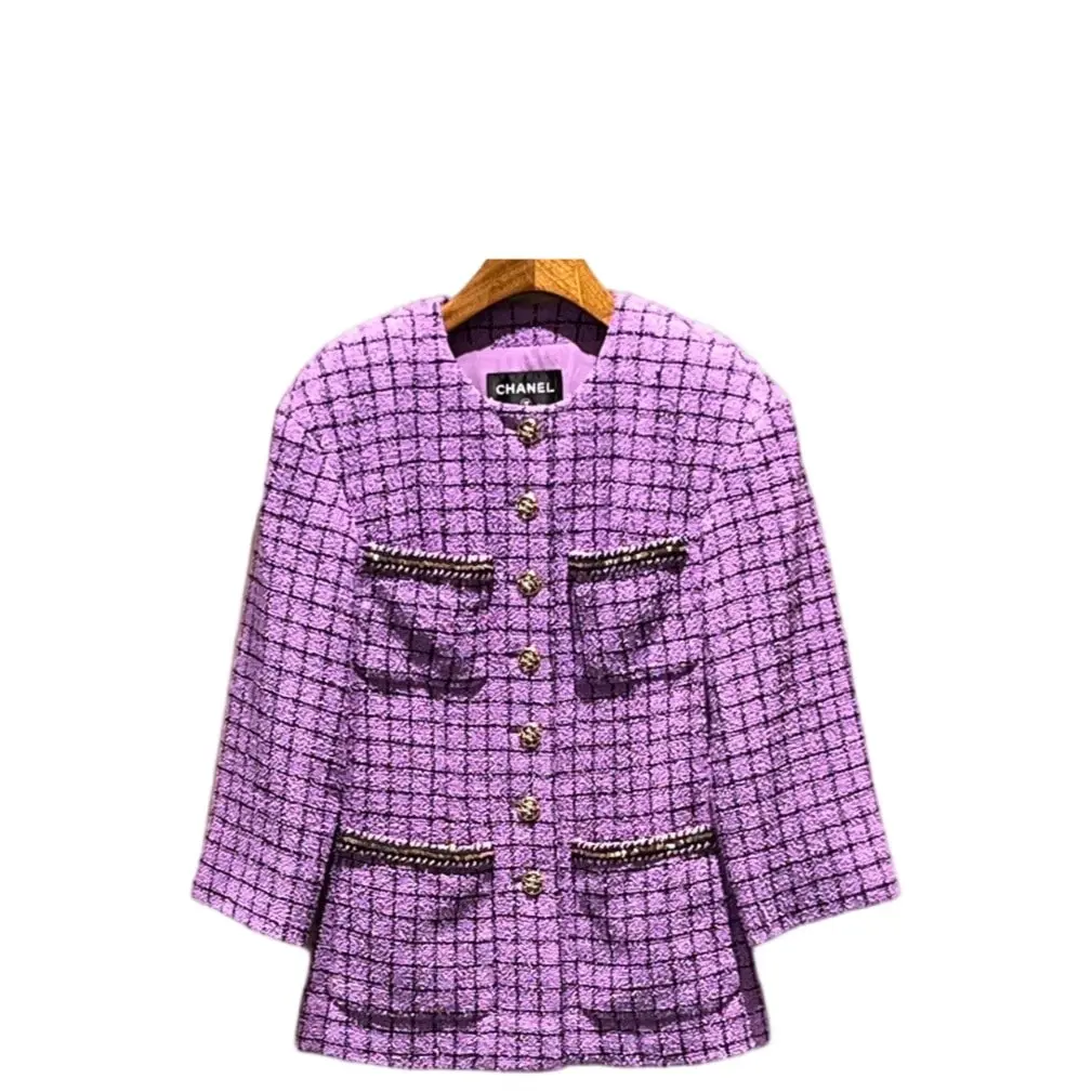 Chanel Jacket Tweed Purple (ee091326a1r) [Shanghai]