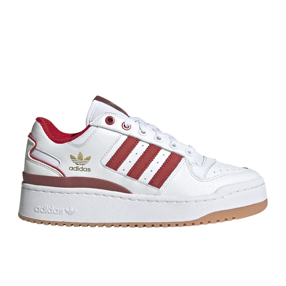 adidas Womens Forum Bold Sneakers Shoes Casual - Red, White