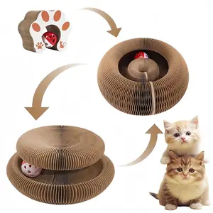 Foldable Cat Toy, Cat Scratcher with Bell, Scratcher Board, Durable Interactive Cat Scratching Toy, Pet Supplies for Indoor/Outdoor Use