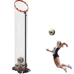 Volleyball Setter Training Equipment Volleyball Setting Trainer Setter Net,with Wheels, Volleyball Practice Equipment  5 Height Options and Adjust The Target Hoop Angle by 8 Angles