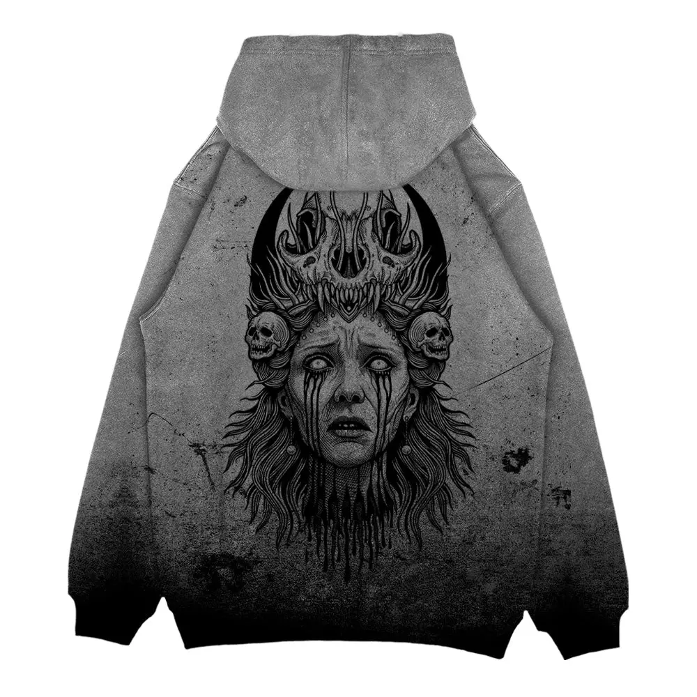 Saint of Nothing Grey Grunge Dark Art Gothic Unisex Y2K Graphic All Over Print Style Zip up Hoodie - Hoodie 3D PRINT Unisex Casual Size S-5XL