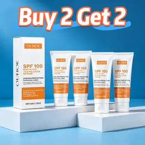 【buy 2get 2】SPF 100 Facial & Body Sunscreen Moisturizer, Lightweight Non-Greasy Travel-Size Hydrating Daily UV Protection for Adults with Long-Lasting Moisture Sunscreen for black girls Moisturizing Cream Hydrate Skin Repair wrinkle defense