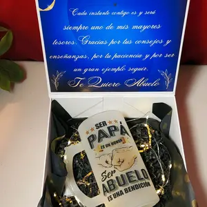 Gift to Your Grandfather with a 16oz Glass - Ser Papa Es Un Honor Ser Abuelo Es Una Bendicion - Perfect for Grandpa's Special Day