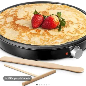 Crepe Maker - 1.1K+ People's Cart for Cooking Easy Crepes with Strawberry Slices - Cookware, Pans