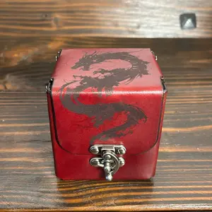 Premium Leather MTG Deck Box - Shadow Dragon Design