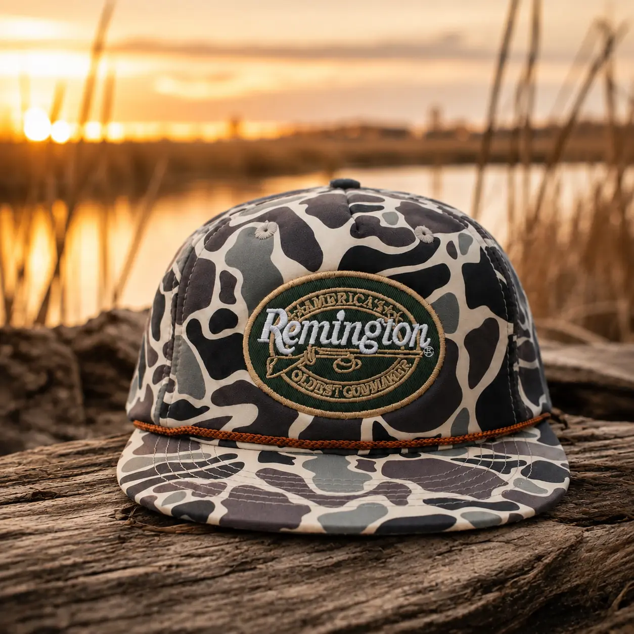 [BEST SELLER 2026] Remington Camo Trucker Hat, Vintage Hunting Snapback Cap, Duck Hunting Mesh Back Hat, Outdoor Waterfowl Hat, Hunter Gift for Men