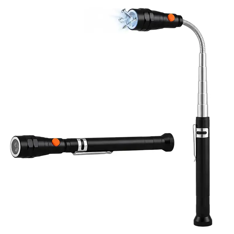 Extendable Magnetic Pickup Tool with LED Flashlight - Telescoping Magnet Car Repair Hand Accessory, Ideal Gift for Men on Father's Day, Birthday