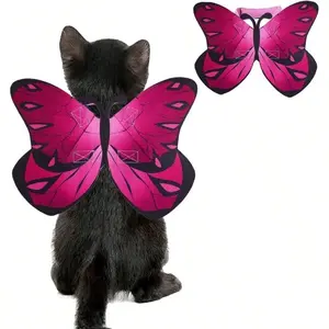 Cat Bat Wings For Halloween Party Decoration, Puppy Collar Leads Cosplay Bat Costume,Cute Puppy Cat Dress Up Accessories