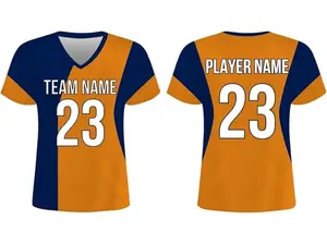 SGS Sports Gear Custom Soccer Jersey, Personalized Standard Design with Name & Number, Soccer Jersey for Men, Women, Youth & Kids, Deep Blue - Orange