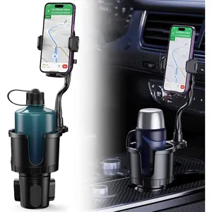 Cup Holder Phone Holder Mount [Super Stable and Durable] 2-in-1 Car CupHolder Expander with Phone Mount with Adjustable Base,Thick Gooseneck 360 °   Swivel Cup Holder, Fits All Smartphones