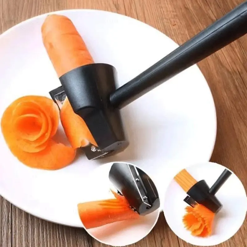 Multifunctional Spiral Vegetable Slicer & Peeler Tool - 1 Piece Home Supplies Carrot Shredder, Fruit Curler That Creates Decorative Curls for Kitchen Cooking Garnishing Utensil