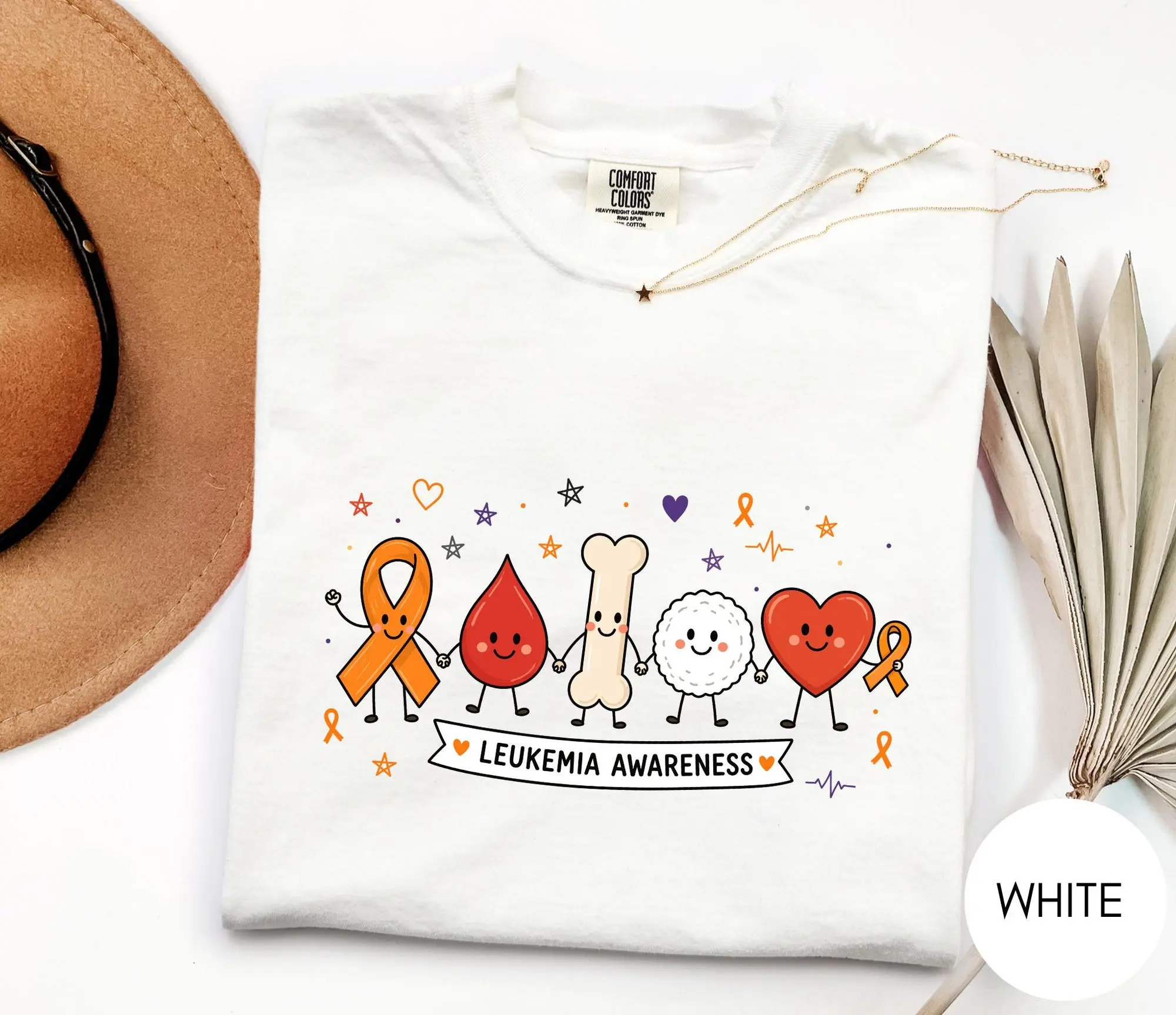 Leukemia Awareness Shirt, Cute Doodle Warrior Tee, Comfort Colors Vintage Style Graphic Tee