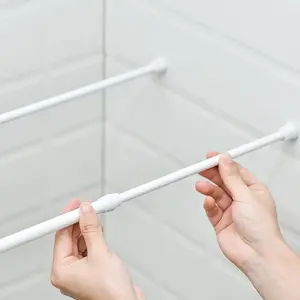 Punch-free Shower Curtain Rod, 1 Count Mini Portable Adjustable Retractable Storage Rod, Multifunctional Bathroom Rod, Adjustable Tension Rod