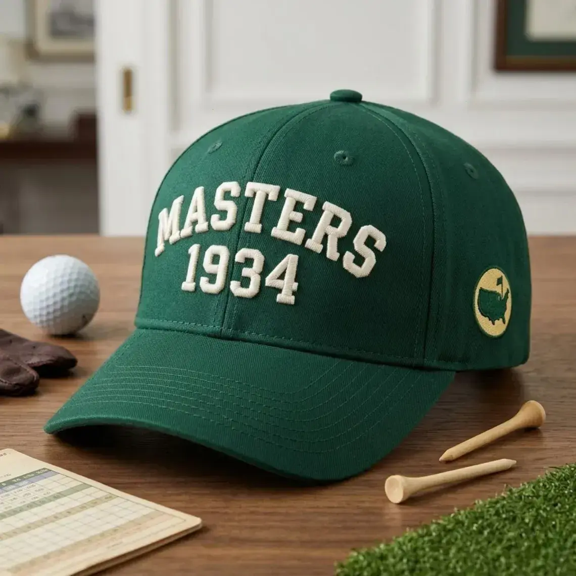 Masters 1934 Golf Embroidered Hat, Vintage Tournament Embroidery Cap, Country Club Dad Hat, Augusta Sports Fan Gift, Golfer Match Cap